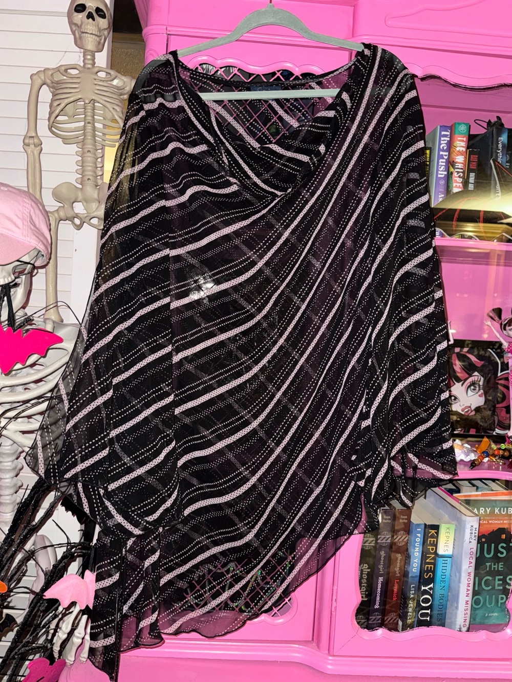 VTG RAG Striped Asymmetrical Sheer top size 2x